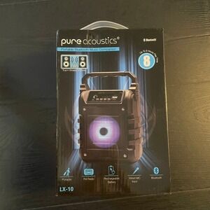 Pure Acoustics LX-10 Bluetooth Speaker FM Radio Wired Mic Input